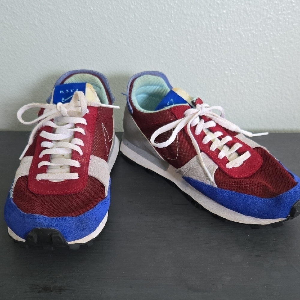 Nike Daybreak Type N. 354 Shoes Burgundy And Blue Suede Mesh Size 7